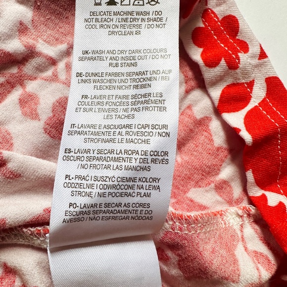 Boden Fixed Wrap Jersey Dress Floral Botanical Print Red and White - Size 10R - Picture 6 of 8